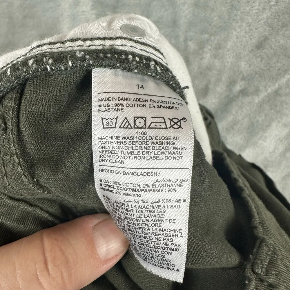 Old Navy Pants Boys 14 Green Wash Slim